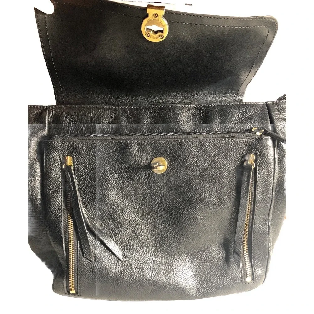 Fossil Amelia Black Leather Convertible Backpack‎ Bag DAMAGED